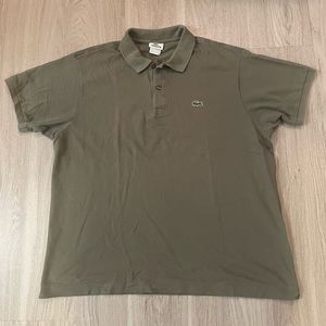 Lacoste Shirt Men 7 Extra Large XL Solid Green Short Sleeve Embroidered Golf Top